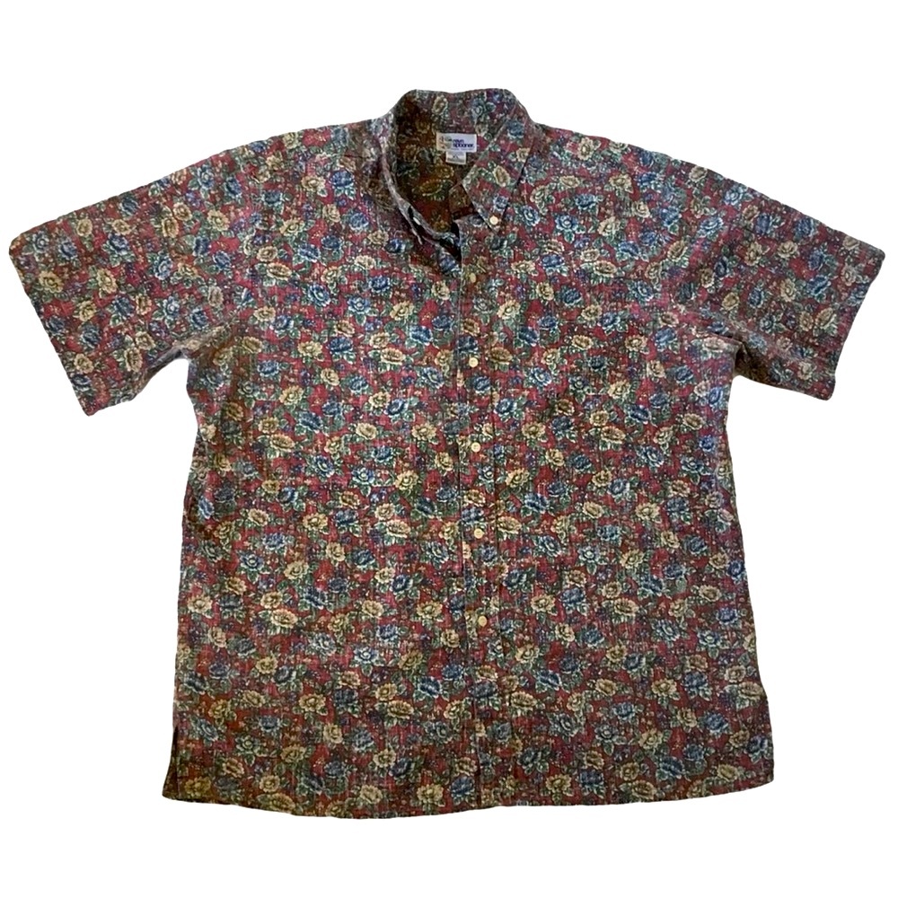 Reyn Spooner Floral Reverse Print Hawaiian Shirt. Sz XLarge